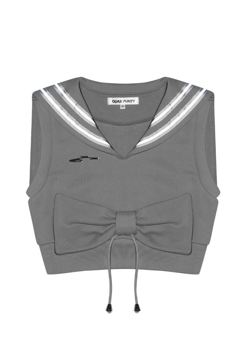 RIBBON SAILOR VEST (GRAY)
