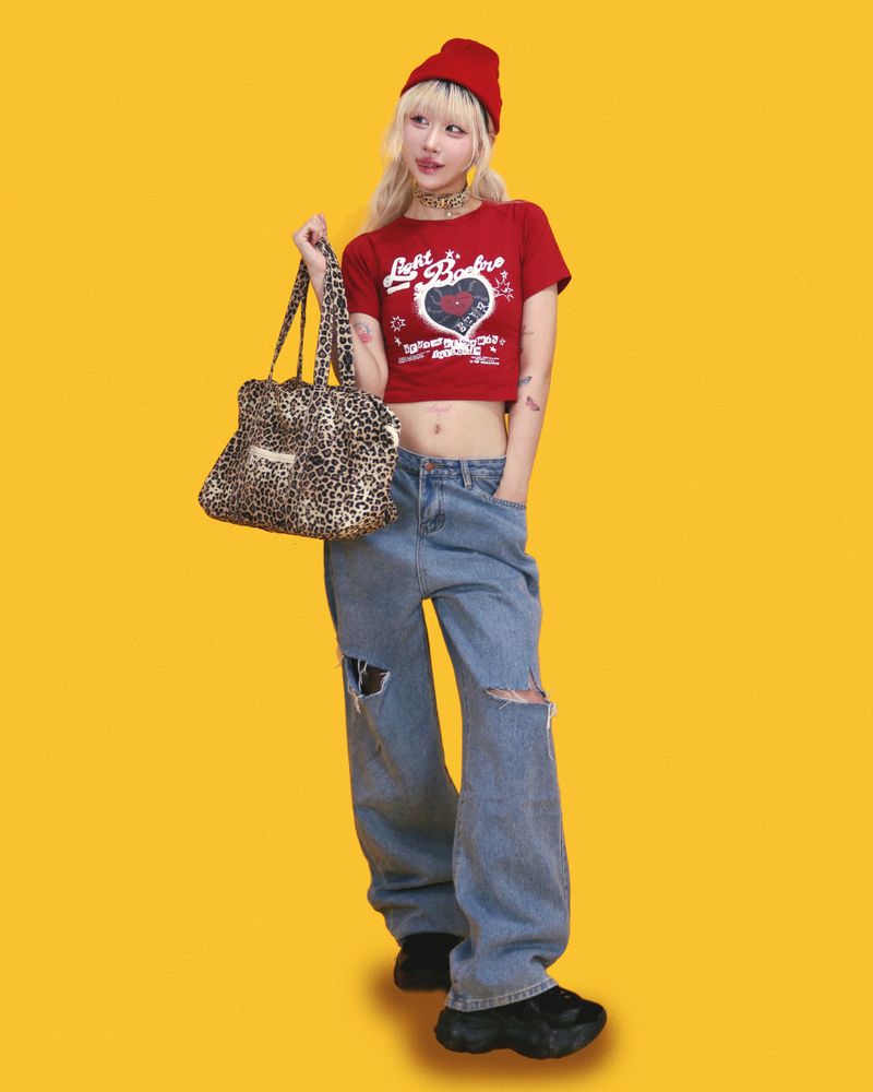 leopard cotton big bag