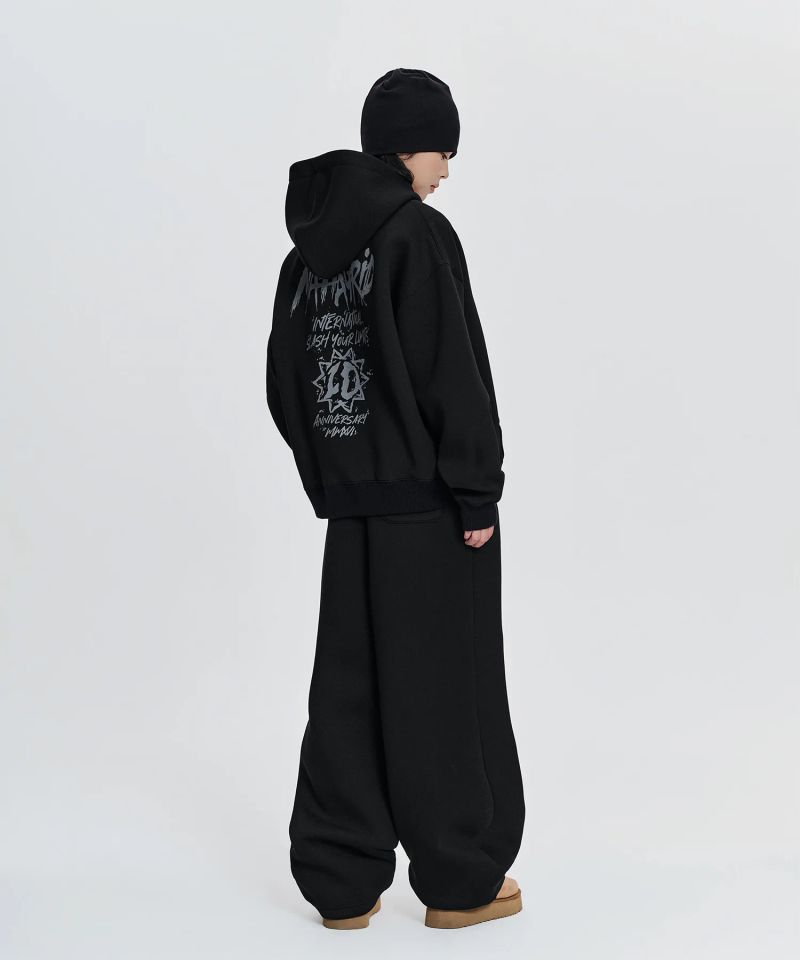 mahagrid（マハグリッド）の「10TH SLASH NEOPRENE CROP ZIP UP HOODIE_BLACK（Tops）」