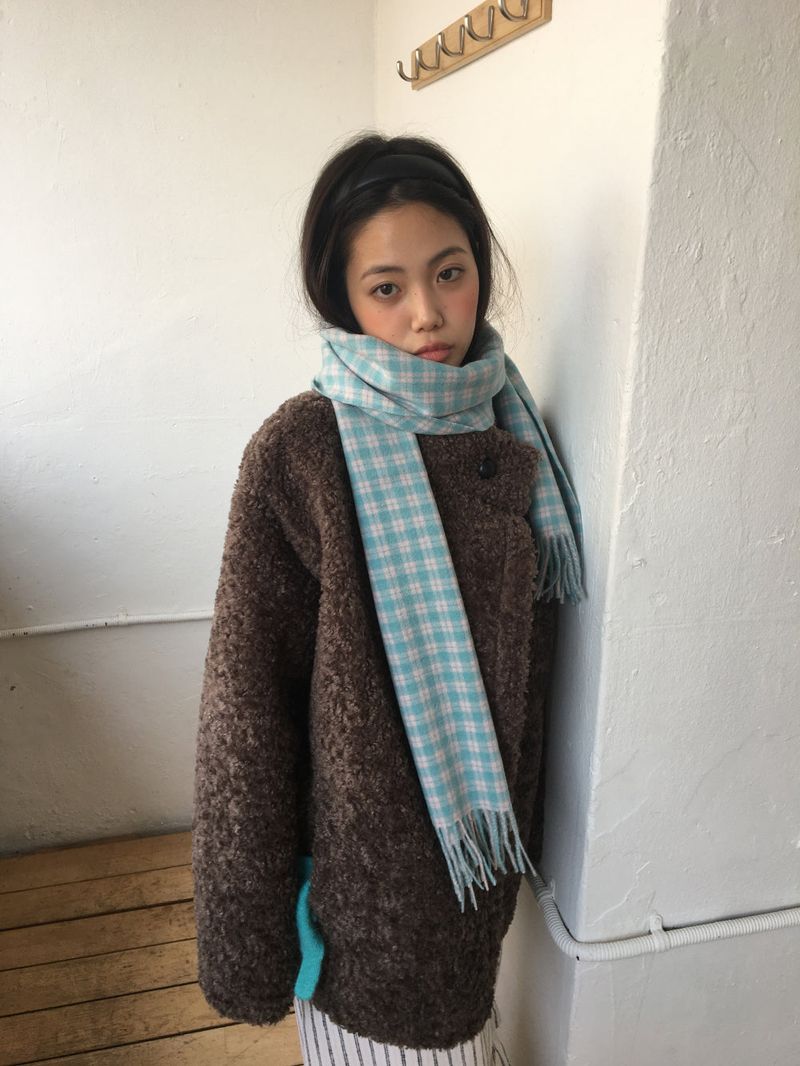 [MD Pick]Fine wool check muffler (6color)