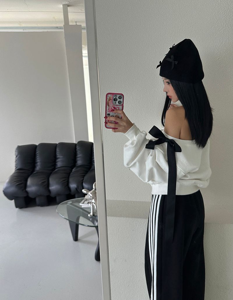 Ribbon Track Wide Pants