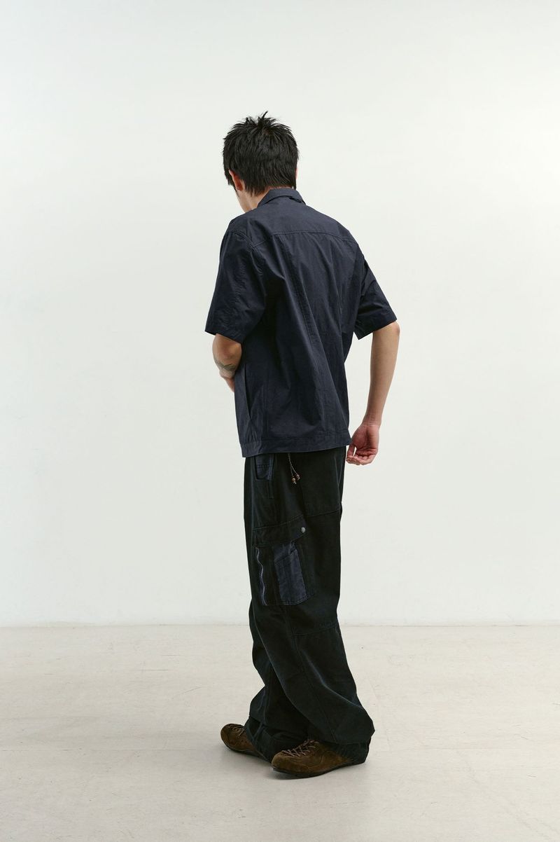 Field Panel Paper Half Shacket (Navy)
