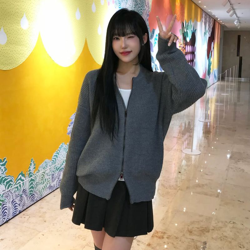 Usual 2way Knit Zip-up - 2COLOR
