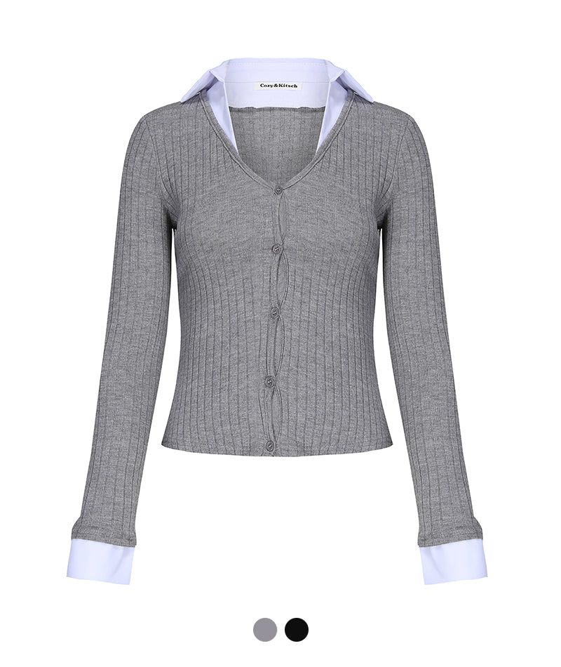 Cozy&Kitsch（コージーアンドキッチ）の「Elliot Shirt Layered Cardigan（Tops）」