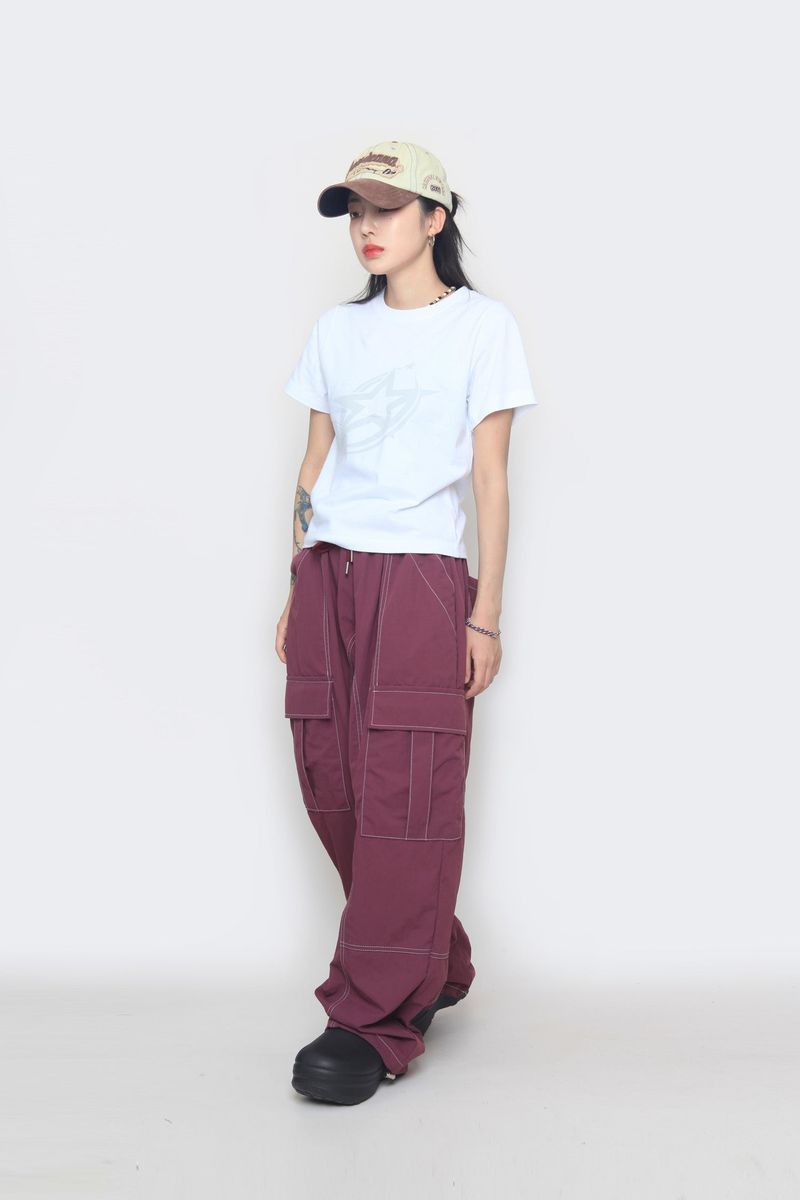 nylon stitch cargo pants