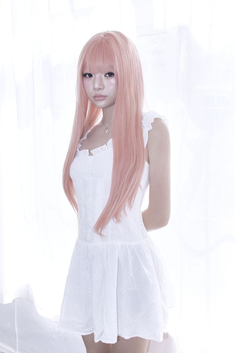 flower frill eyelet mini-dress
