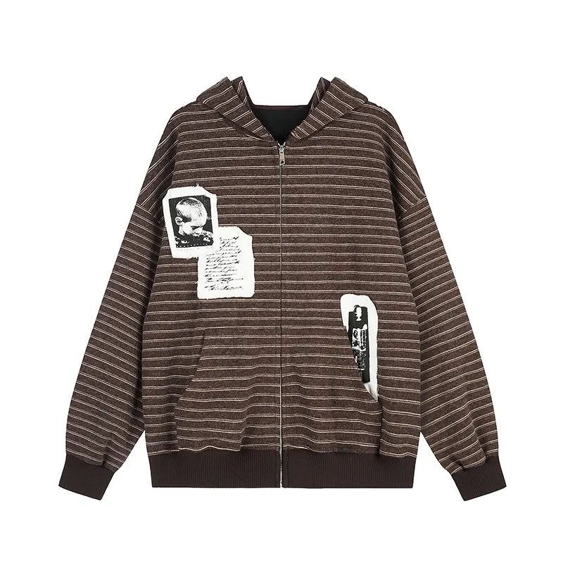 Cozy&Kitsch（コージーアンドキッチ）の「モナ アーカイブ ストライプ フード ジップアップ（ジャケット/アウター）」