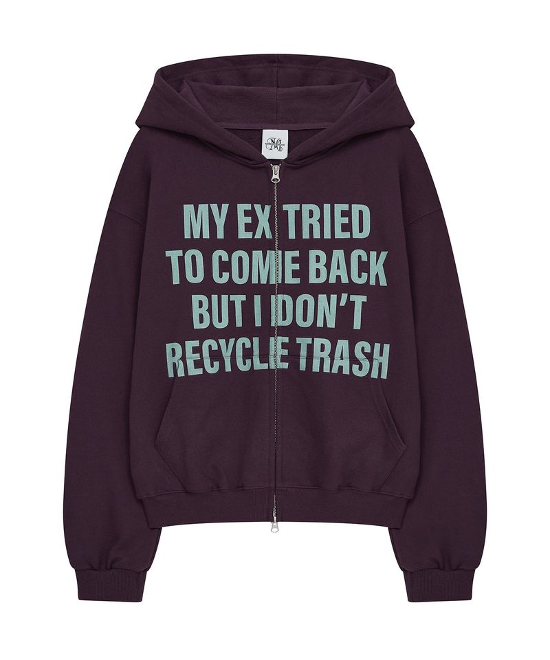 pt letter zip up (purple)