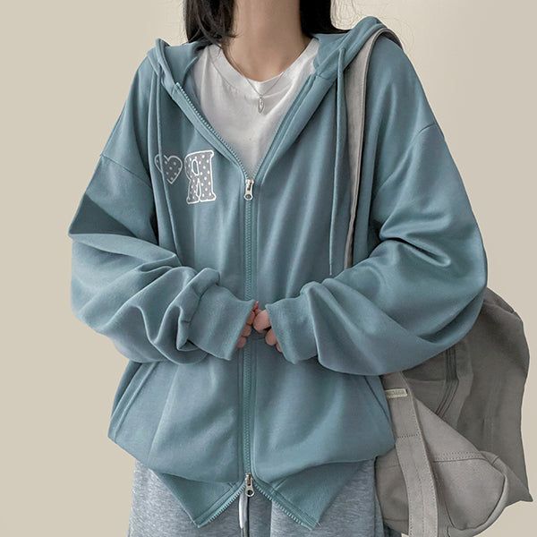 Dodds Dot Heart Two-Way Hood Zip-Up