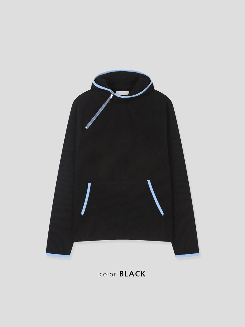 Split Diagonal Waffle Hoodie (4c)