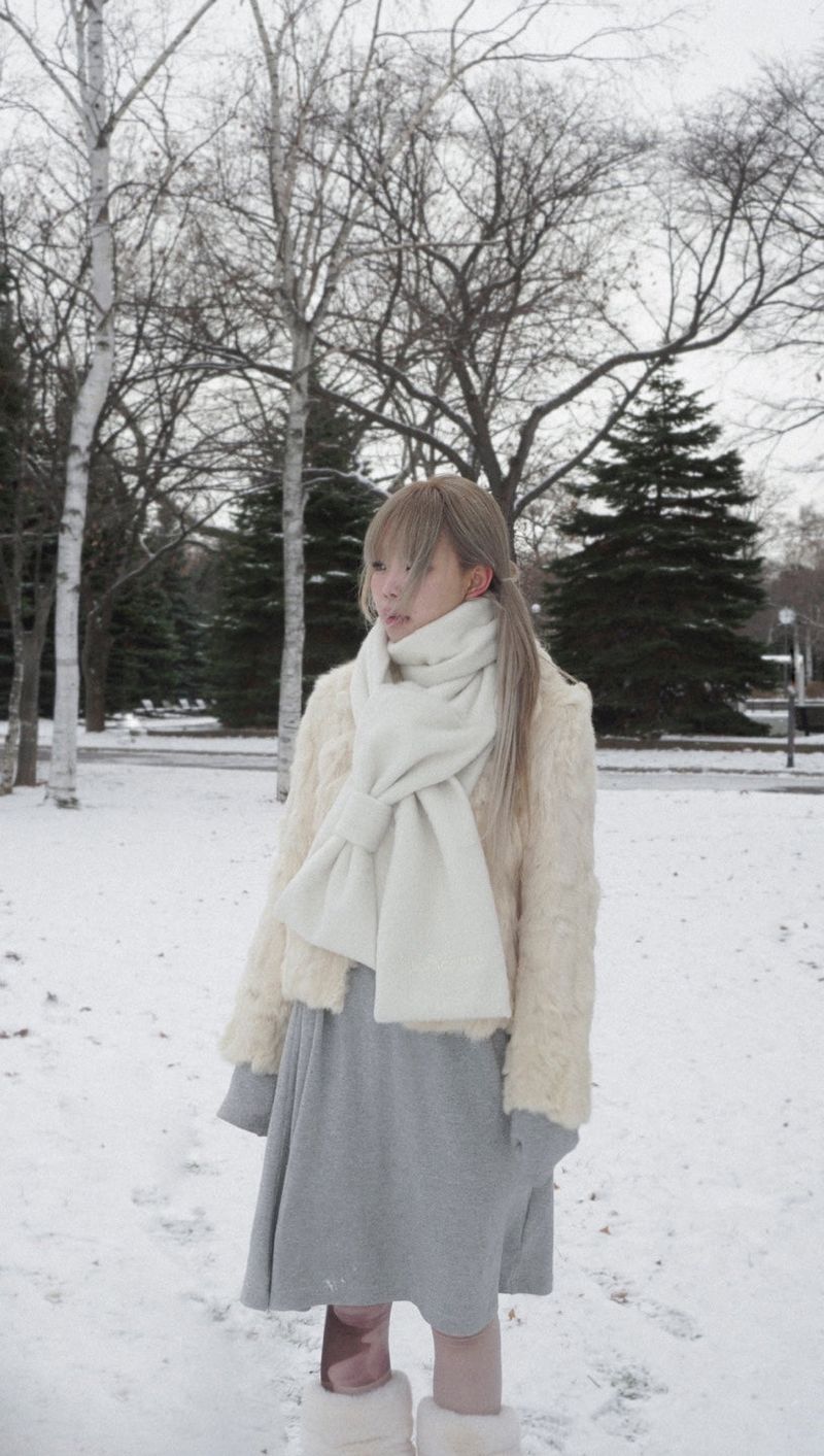 Ribbon Muffler_Fairy ivory