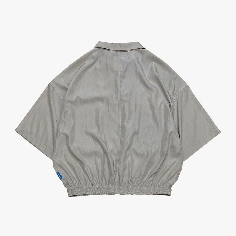 street shape shortsleeve zipup_beige