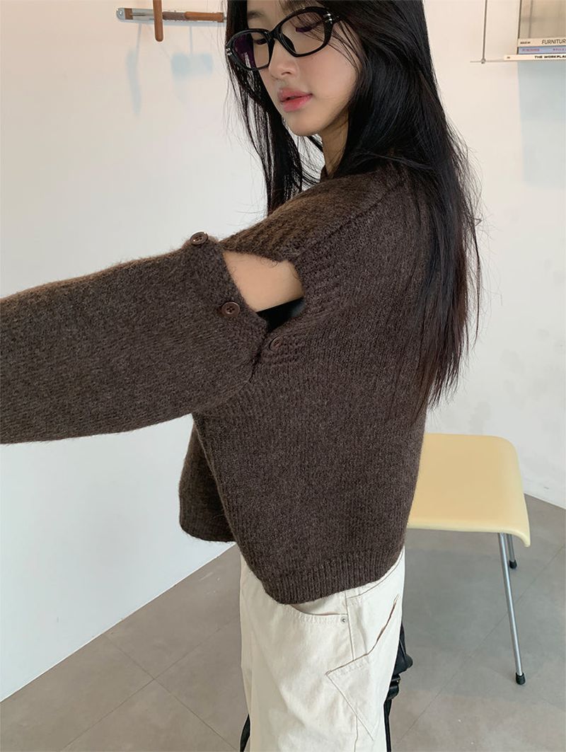 KATE OPENED BUTTON KNIT (2C)