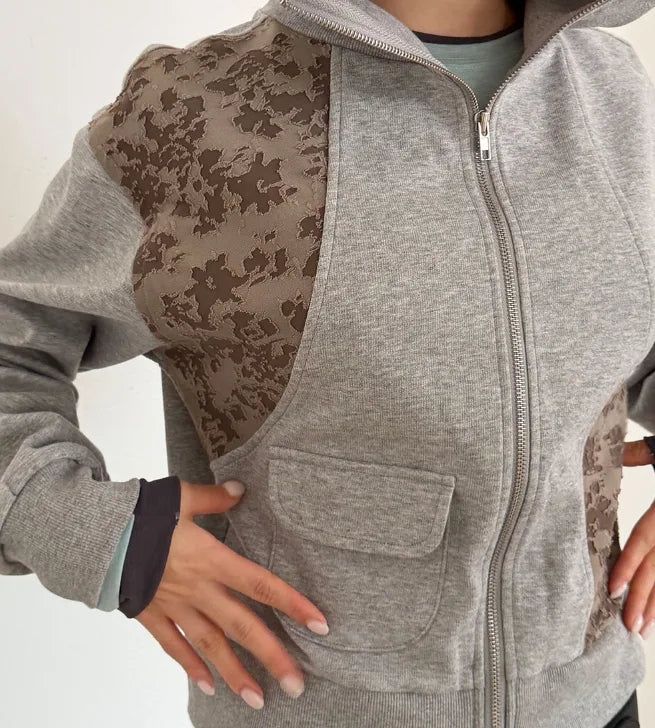 FLOWER PANEL HIGH-NECK JUMPER