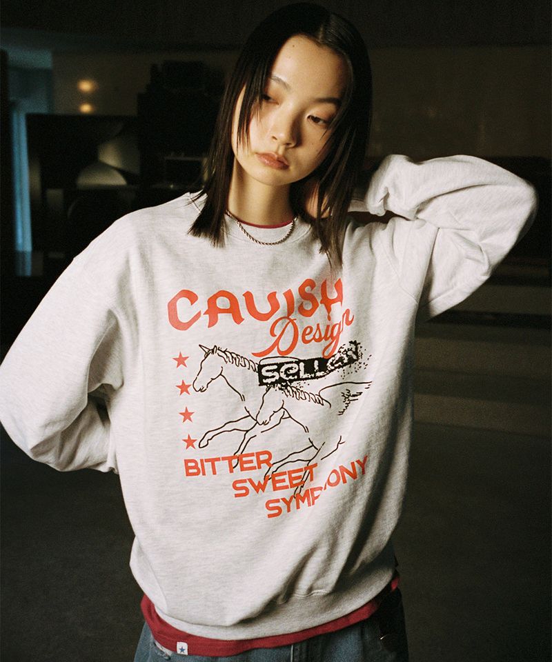 cavish（カビシ）の「UNICORN SWEATSHIRT LIGHT GREY(CV2EFUM443A)（Tops）」