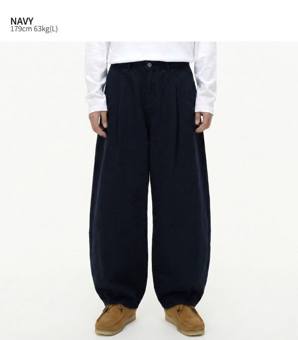 Wide Balloon Chino Pants Navy