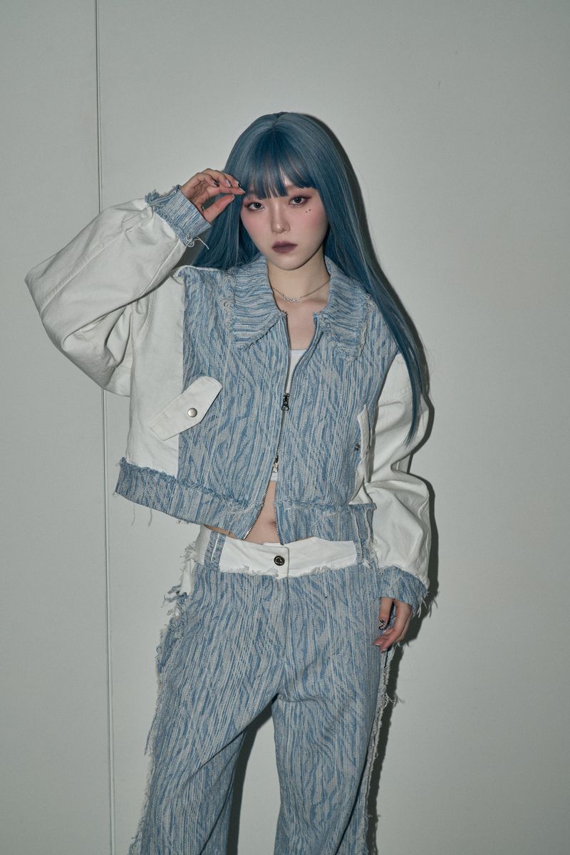 jacquard denim jp - white