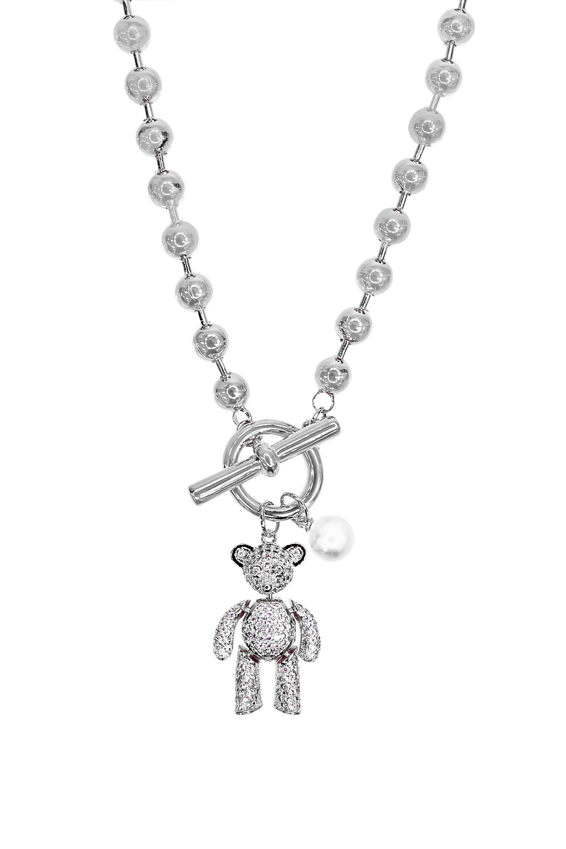 blackpurple（ブラックパープル）の「ハッピーベアネックレス/Happy Bear Necklace - Silver（Accessories）」