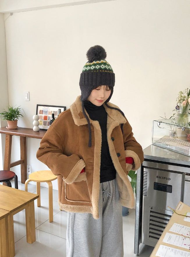 Panyu Snowflake Drop Knit Nordic Beanie