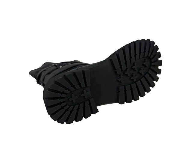  +6cm Vintage Crack Buckle Studded Mid Boots