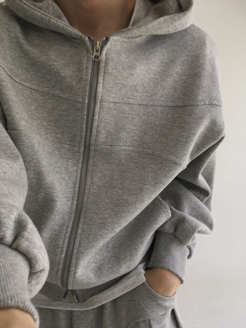curved hood zip up(2colors)