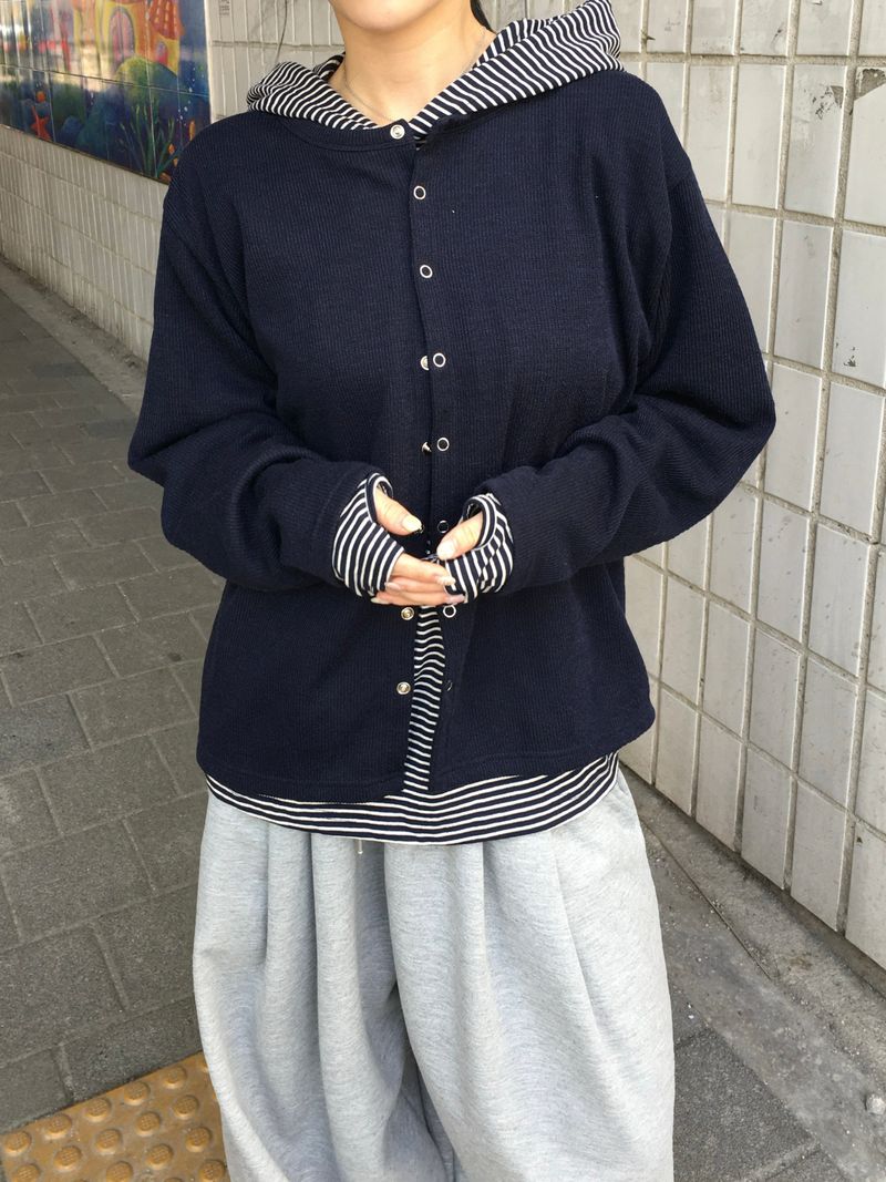 RITCORE（リットコア）の「Pino Crop Ribbed Button Cardigan (5c)（Tops）」