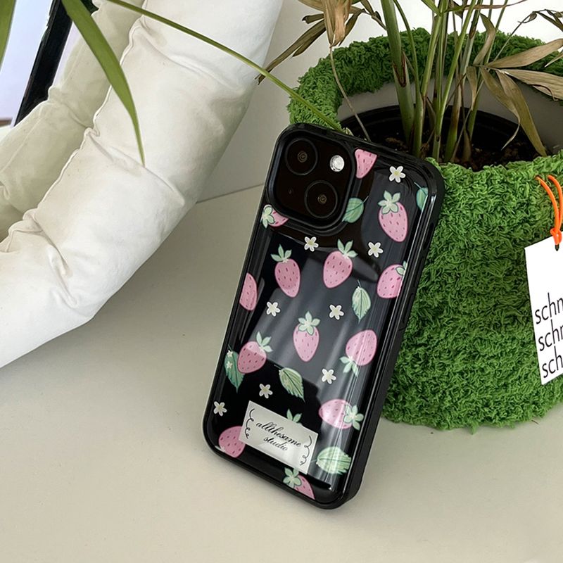 strawberry epoxy bumper case (black)
