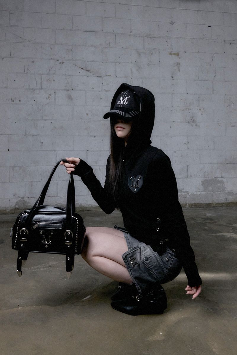 KONIC METAL LOGO STUD SHOULDER BAG UNISEX