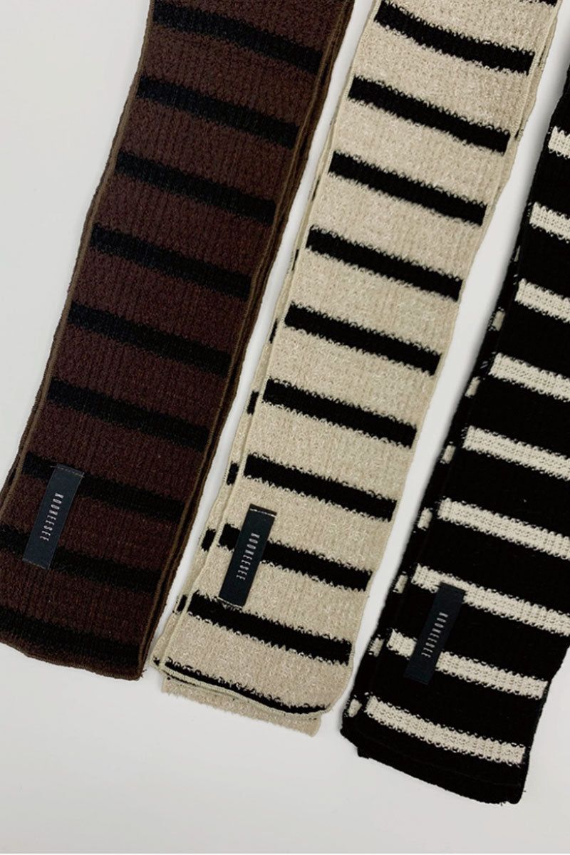 Stripe Winter Muffler (Brown)