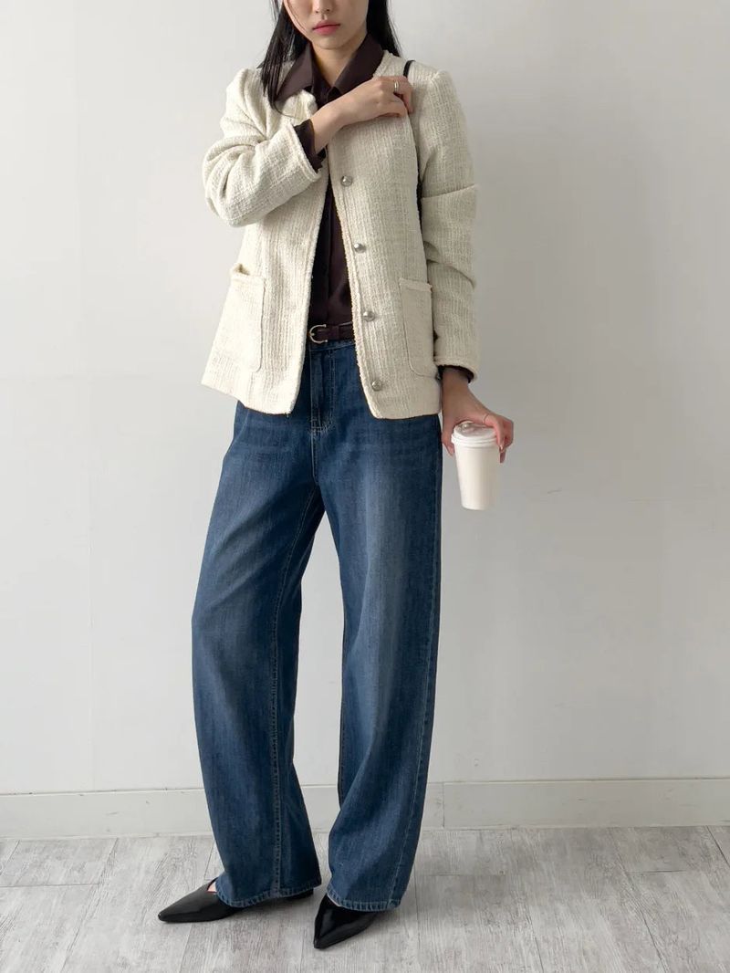 225 Brushed Wide Denim Pants (2C)