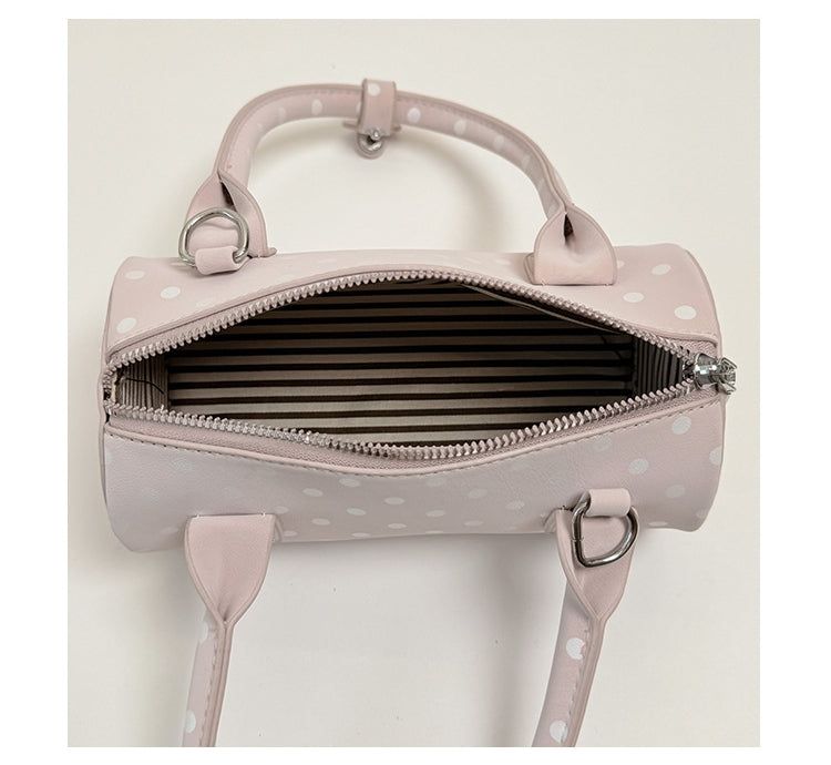 Y2K Polka Dot Mini Boston Top Handle Crossbody Bag
