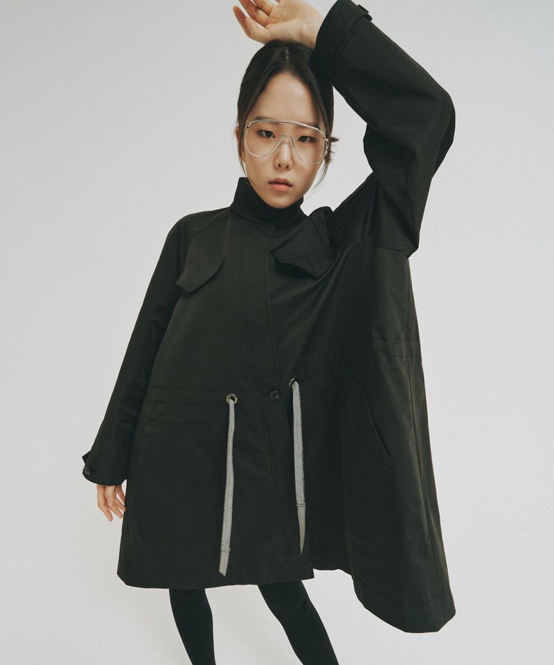A-LINE HALF COAT_BLACK