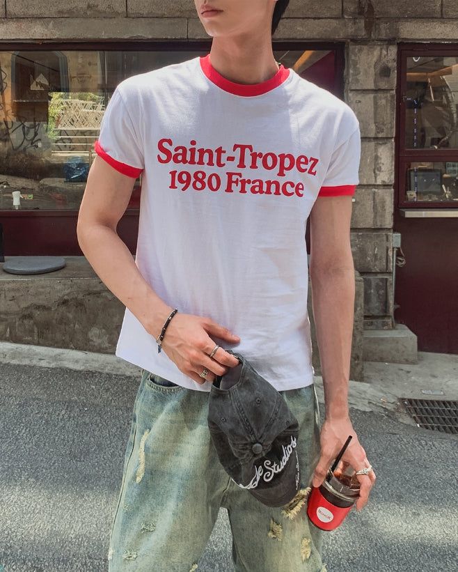 Subard Ringer Printed Short Sleeve T-shirt