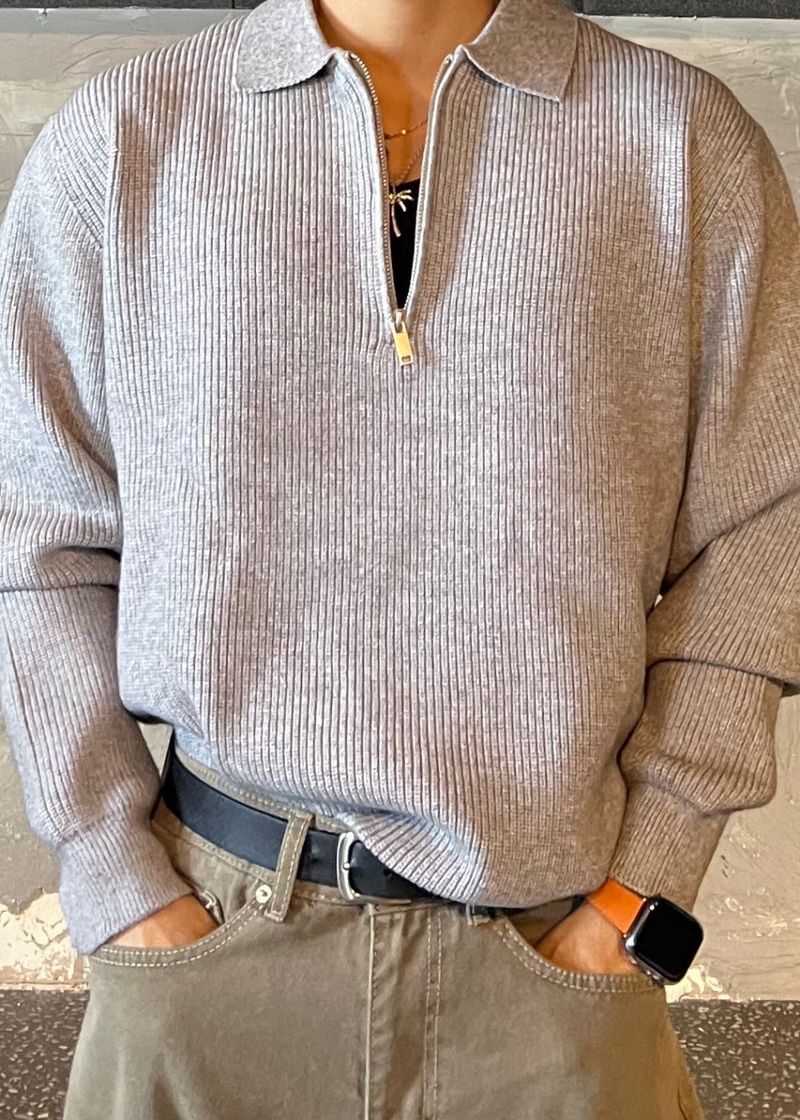 Berghazzi Semi-Zip-up Cara Knit 9COLOR