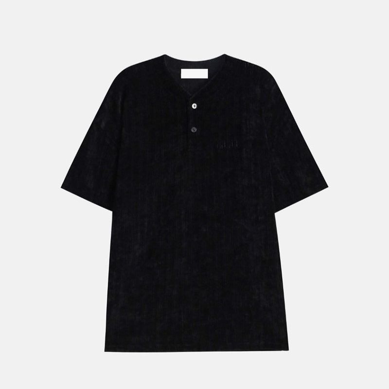 ASCLO 2nd ベロアヘンリーネックマッスル半袖Tシャツ (2color)