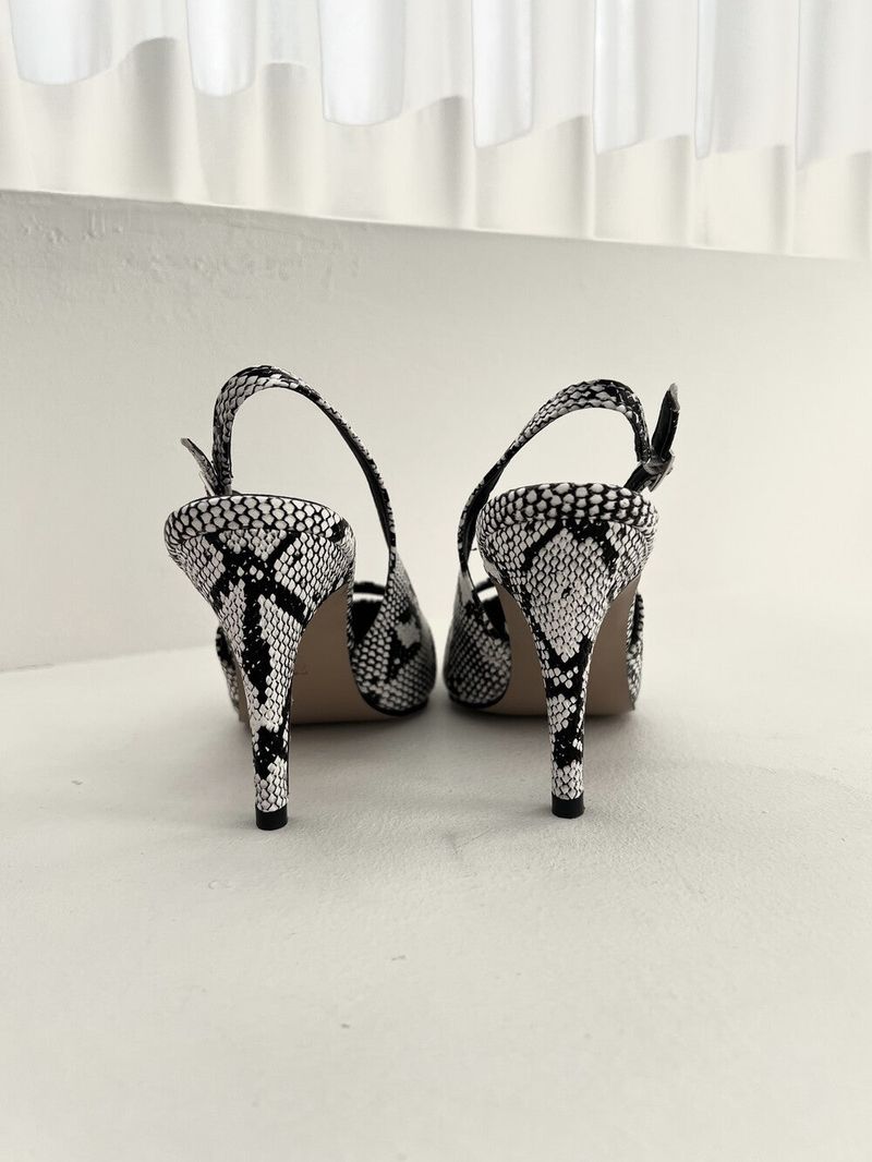 1037. Buckle python stilettos slingback (2color)