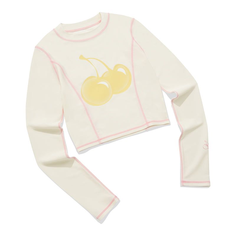 BIG CHERRY CROP RASHGUARD [IVORY]