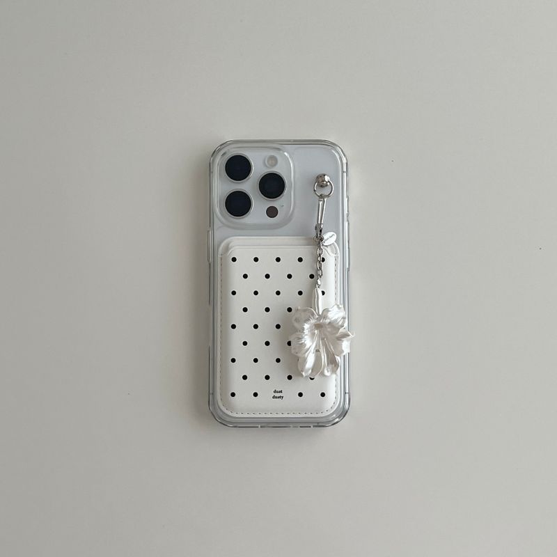 dust dusty（ダストダスティ）の「ホワイトドット MagSafe カードウォレット + MagSafe ケース（スマホグッズ/小物）」