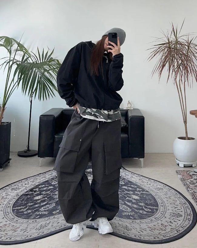 Rippen diagonal zipper windbreaker
