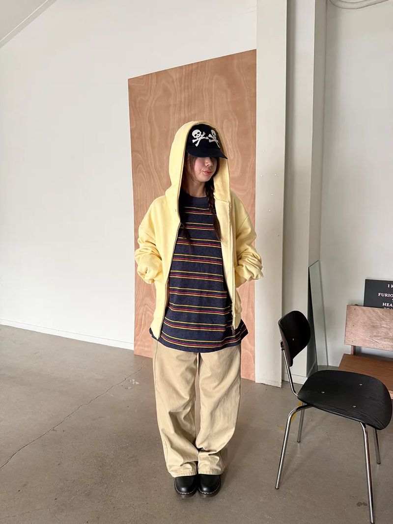 multi stripe boxy T