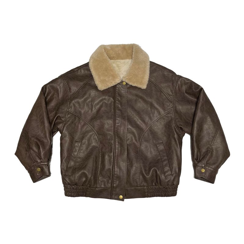 Vintage fur leather jacket