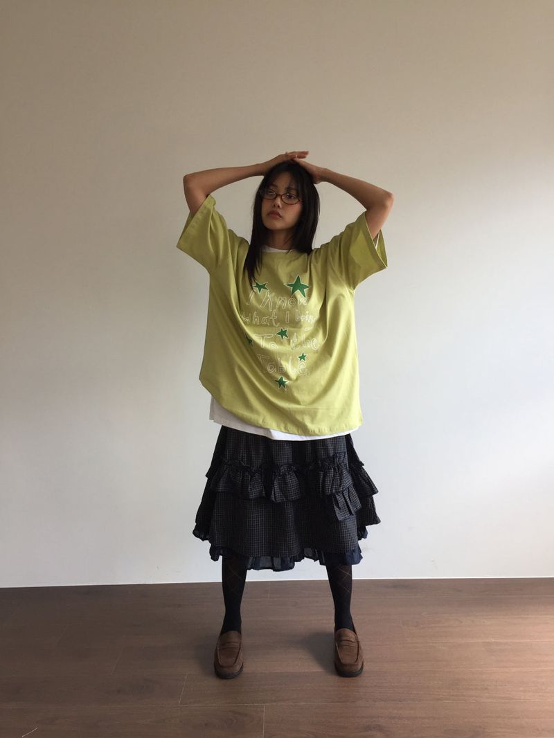 Lo-fi check layer skirt (1color)