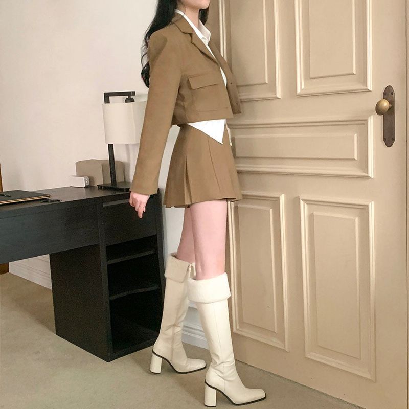 [BELLIDE MADE] Color jacket + skirt setup