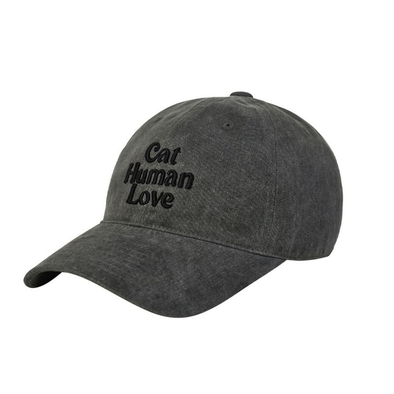 Human & Cat(ヒューマン&キャット)の「CAT HUMAN LOVE PIGMENT BALL CAP_CHARCOAL(Hats)」