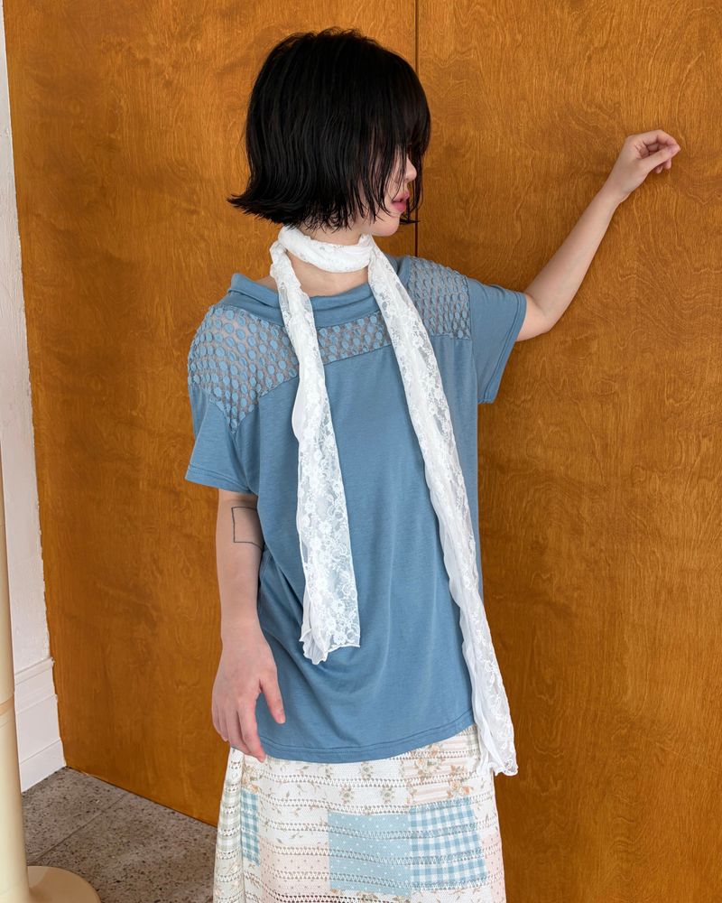 クラウディ オープンネック Tシャツ(3colors)