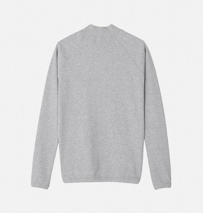 No.1362 raglan half neck zip muscle T