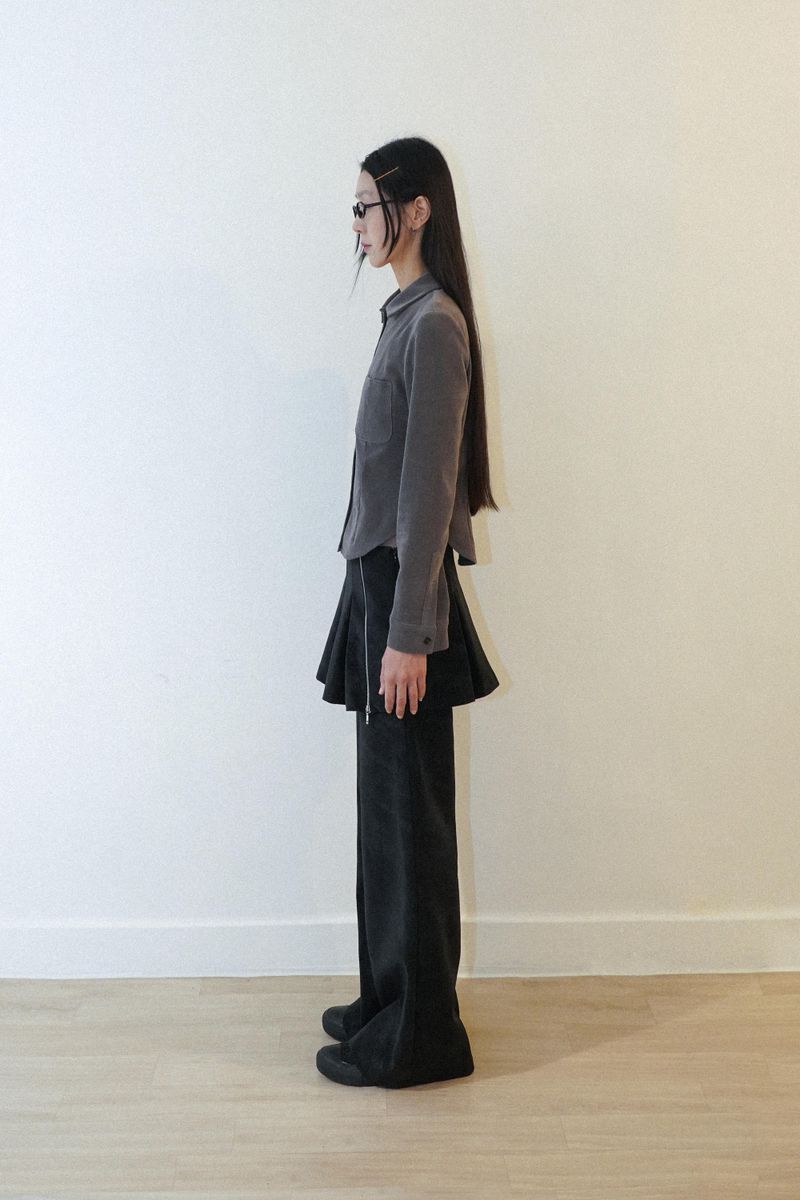 ZIPPER DETAIL SKIRT PANTS