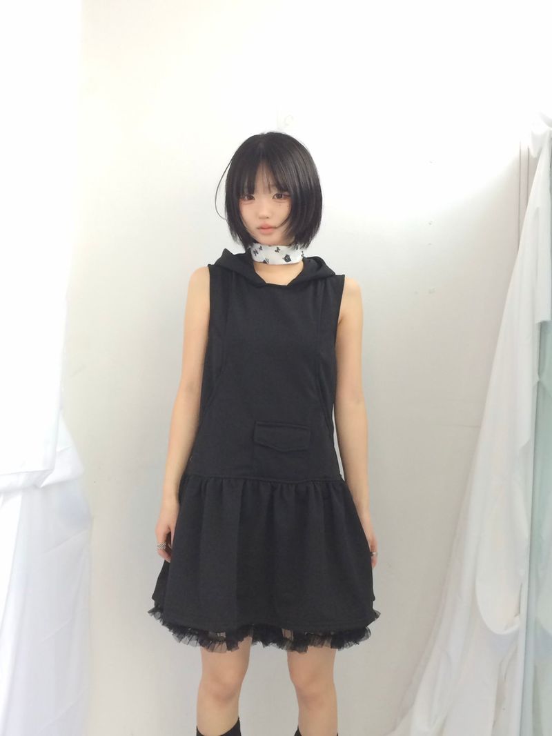 Pocket Flare Hooded Dress