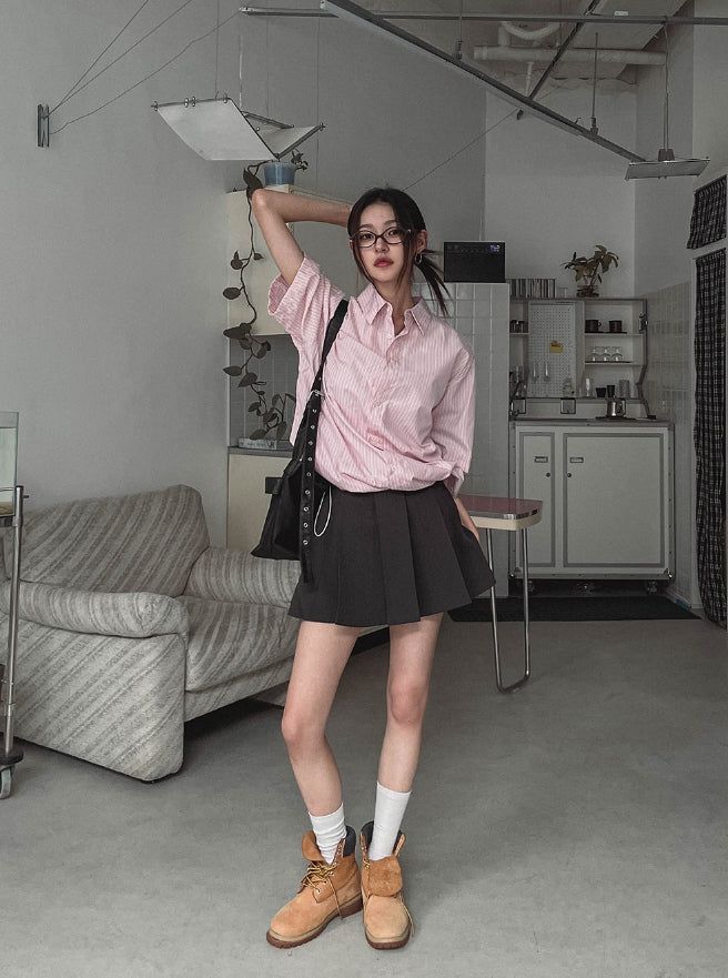 Tiba pleats mini skirt