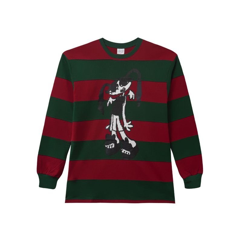 Almost Famous Long Sleeve Stripe Tee - Dark Green